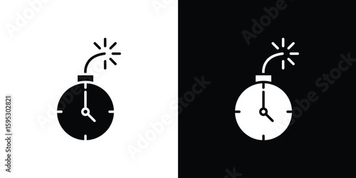 Deadline icon in modern thin line and glyph concept.