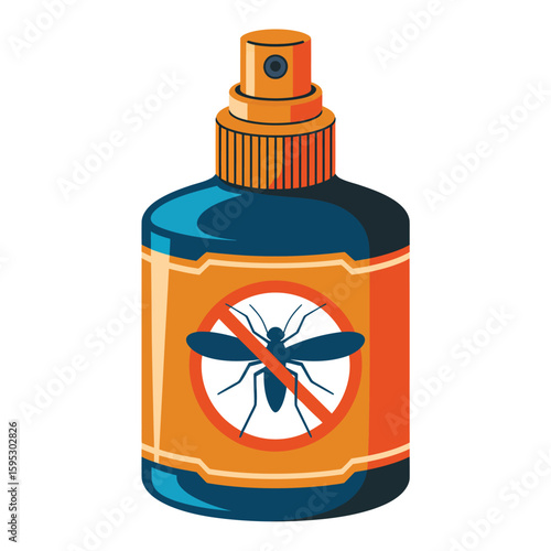 Mosquito repellent spray bottle with insecticide warning label