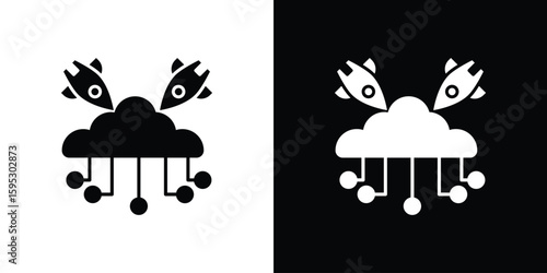 DOS icon in modern thin line and glyph concept.