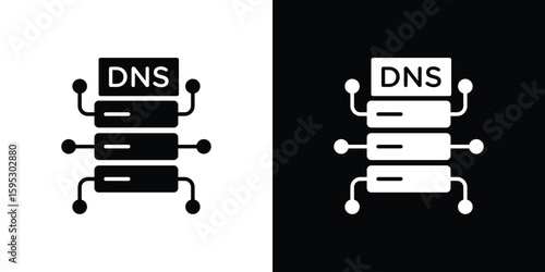 DNS icon in modern thin line and glyph concept.