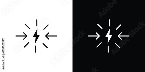 Conflict icon in modern thin line and glyph concept.