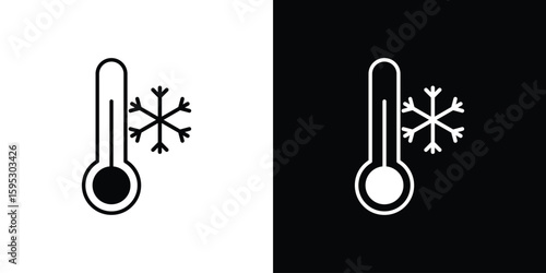 Cold icon in modern thin line and glyph concept.