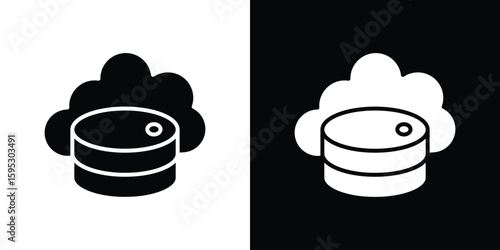 Cloud server icon in modern thin line and glyph concept.