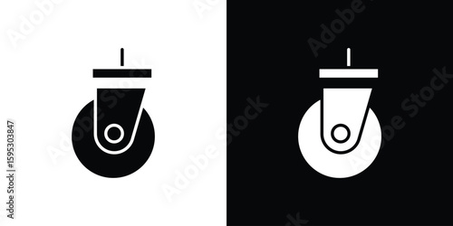 Cart trolley wheel icon in modern thin line and glyph concept.
