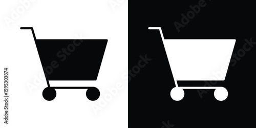Cart icon in modern thin line and glyph concept.