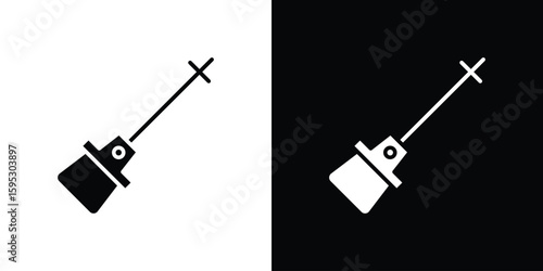 Car dipstick icon in modern thin line and glyph concept.