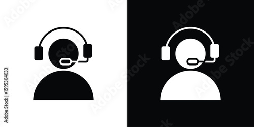 Callcenter icon in modern thin line and glyph concept.