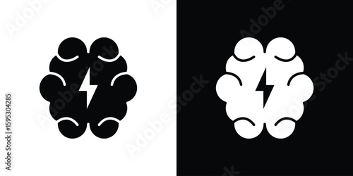 Brainstorm icon in modern thin line and glyph concept.