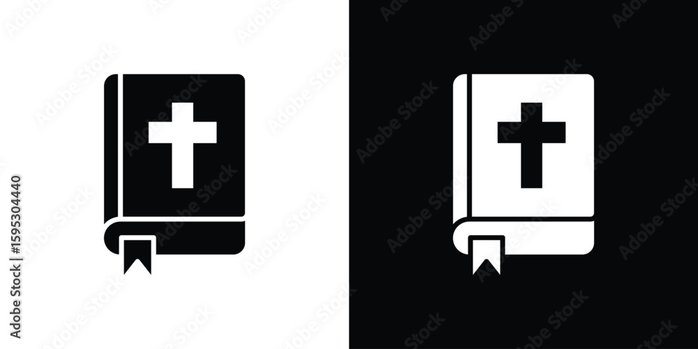 Fototapeta premium Bible icon in modern thin line and glyph concept.