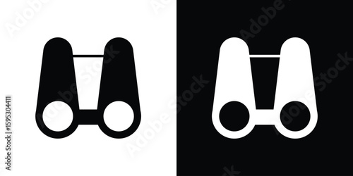 Binoculars icon elements. A modern flat and line icons set