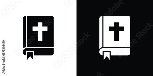 Bible icon in modern thin line and glyph concept.
