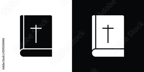 Bible icon in modern thin line and glyph concept.