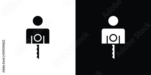 Authentication icon elements. A modern flat and line icons set