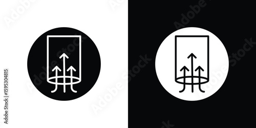 Air suction icon in modern thin line and glyph concept.