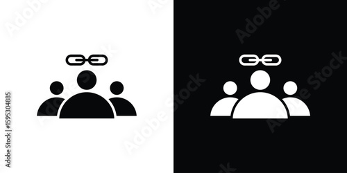 Affiliate link icon in modern thin line and glyph concept.