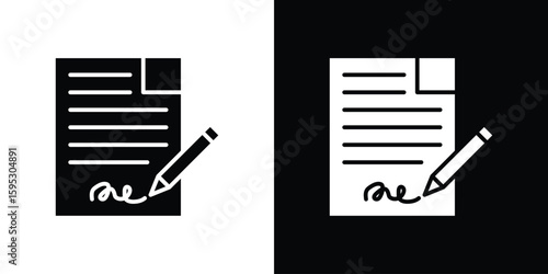 Agreement icon in modern thin line and glyph concept.