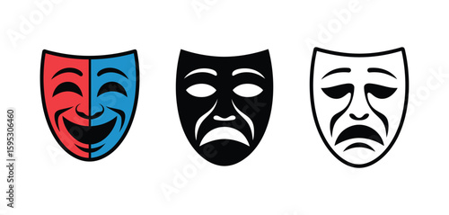 Theatrical masks of comedy and tragedy