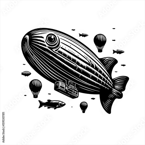 Airship and hot air balloons