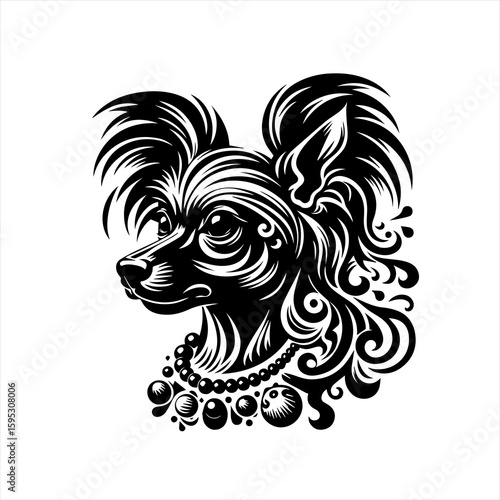 Chinese crested dog portrait