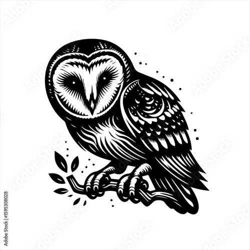 Owl perched on a branch
