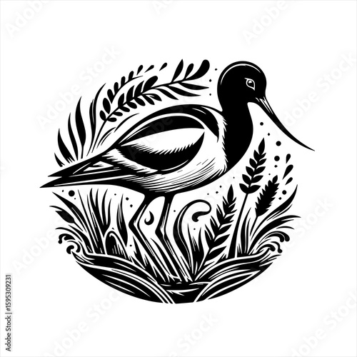 Bird in tall grass