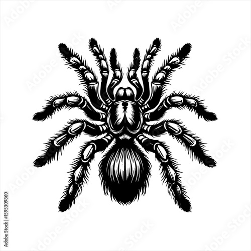 Tarantula spider on a white background