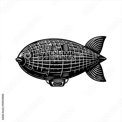 Vintage airship illustration