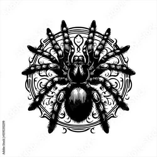 Tarantula spider with ornate design