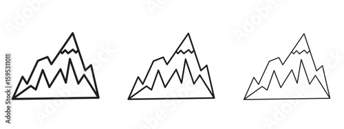 Mountain icon elements. A modern flat and line icons set