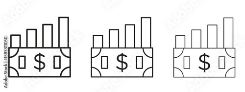 capital gain icon in stroke art design versions. EPS 10