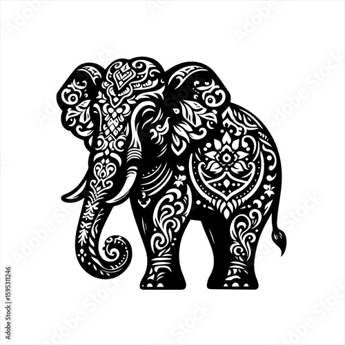 Ornate elephant illustration