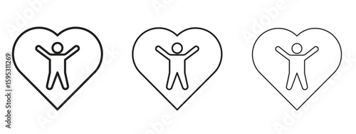 Wellness icon in stroke art design versions. EPS 10