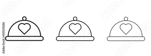 Wedding dinner icon in stroke art design versions. EPS 10