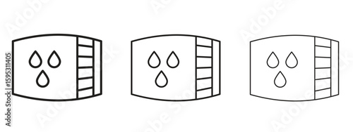 Water tank icon in stroke art design versions. EPS 10
