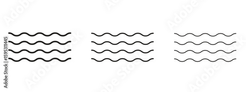 Water icon in stroke art design versions. EPS 10