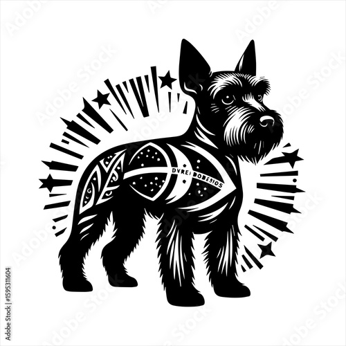 Stylized schnauzer illustration