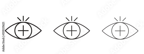 Vision insurance icon in stroke art design versions. EPS 10