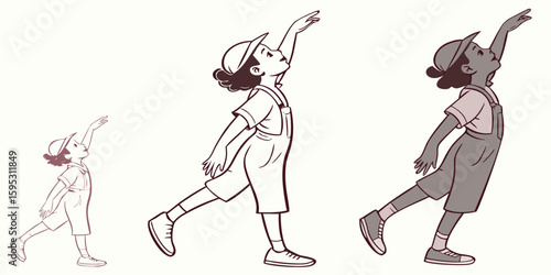 Whimsical Child Silhouette Vector Set – Storytelling Poses for Children’s Books & Imaginative Projects