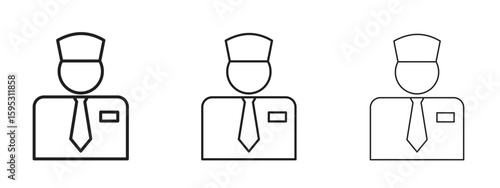 Valet icon in stroke art design versions. EPS 10