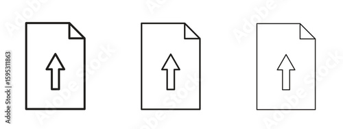 Upload file icon in stroke art design versions. EPS 10