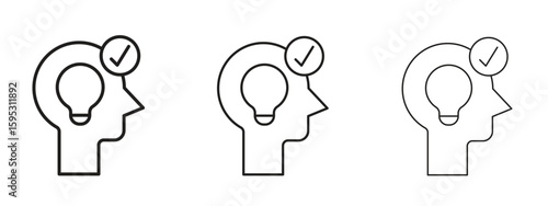 Understand icon in stroke art design versions. EPS 10