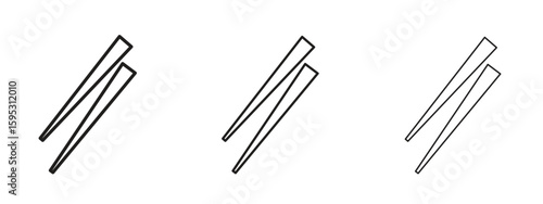 Toothpick icon in stroke art design versions. EPS 10