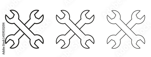 Tools icon in stroke art design versions. EPS 10