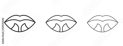 Tonsillitis icon in stroke art design versions. EPS 10