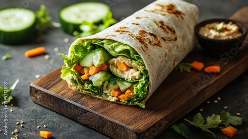 Fresh Organic Vegetable Wrap for Healthy Meal