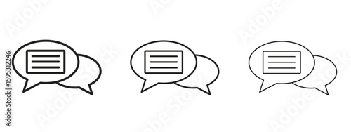 Text chat icon in stroke art design versions. EPS 10