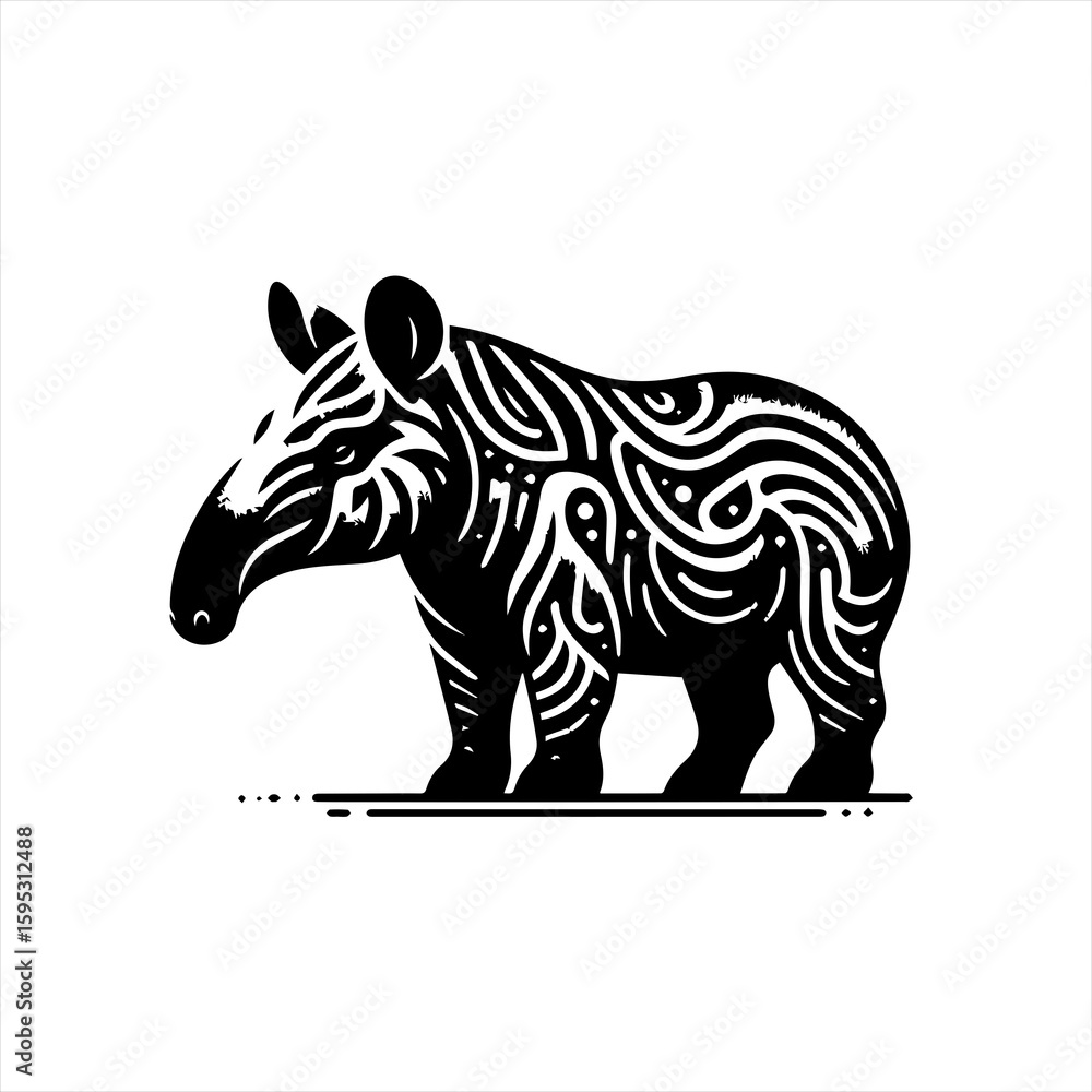 Fototapeta premium Tapir animal illustration isolated on white