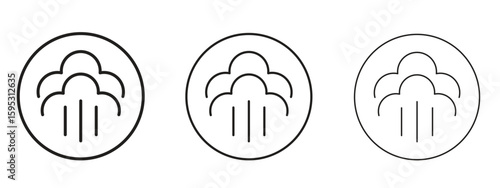 Steam icon in stroke art design versions. EPS 10