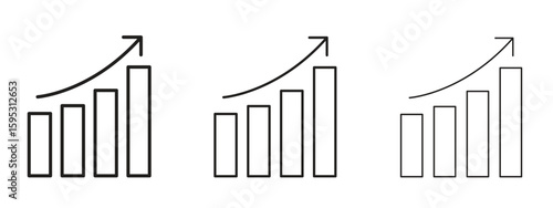 Stagflation icon in stroke art design versions. EPS 10