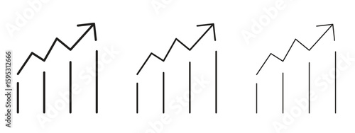 Stagflation icon in stroke art design versions. EPS 10